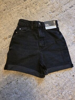 Primark Black High-Rise Mom Denim Shorts